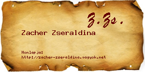 Zacher Zseraldina névjegykártya